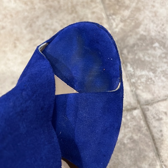 DOLCE VITA Blue Suede Wedge Sandals - Picture 6 of 8